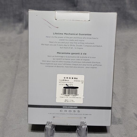 Matte Black Cross Warren Ballpoint Pen With Pouch, New In Box - Picture 2 of 2